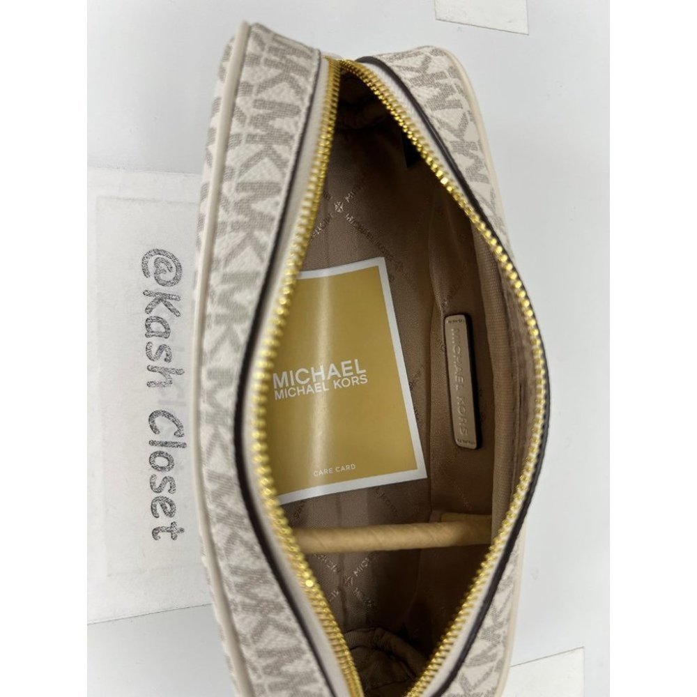 Michael Kors MK Giftables MD Makeup/Pencil Case - Light Cream Multi - Picture 5 of 8